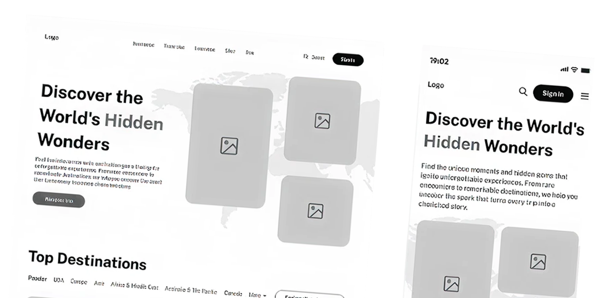 Research and wireframe previews